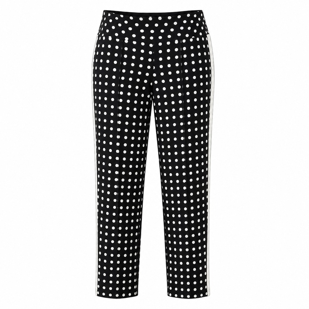 Kinona Tailored Track Golf Pants Size Medium Polka Dot Stretch Fabric Pull on
